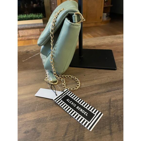 NWT Alexis Bendel Seafoam Green Chain Bag - Picture 2 of 6